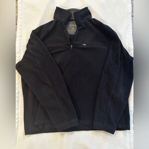 LL Bean 1/4 Zip Polar Fleece Pullover Jacket Men's XL Black